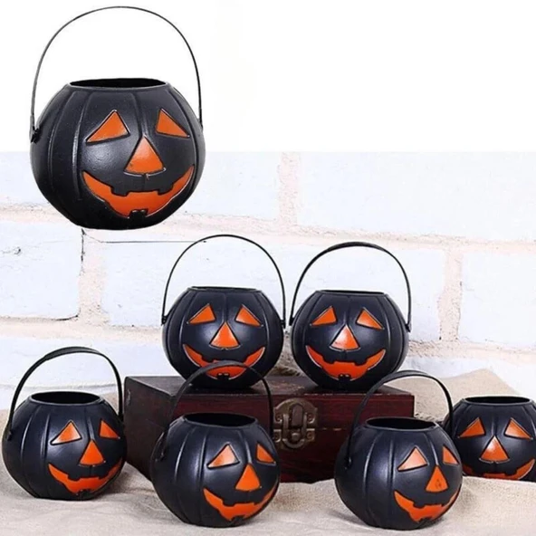 Halloween Bal Kabağı Mumluk Tekli 10 Cm Siyah ürün görseli 1