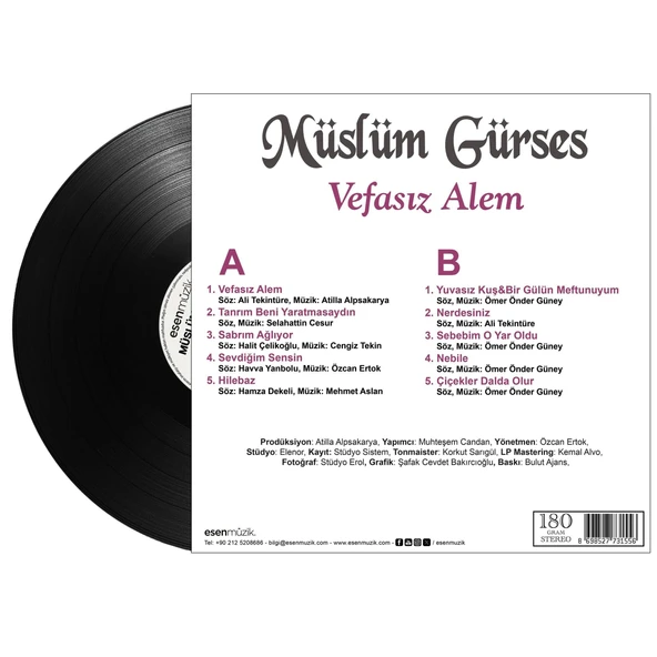 Müslüm Gürses Vefasız Alem - Plak - Resim 4