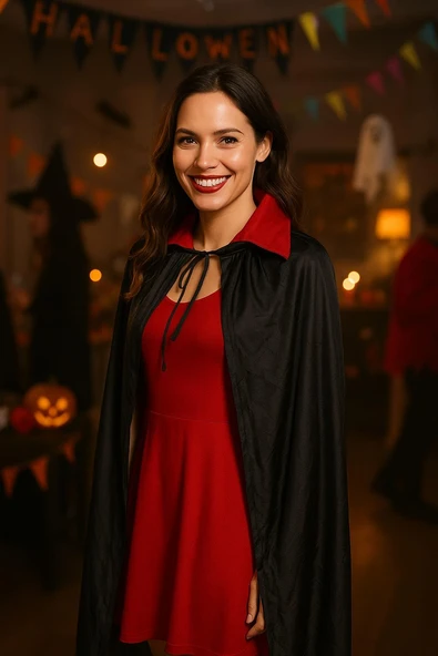Halloween Pelerin 80CM Kırmzı siyah ürün görseli 1