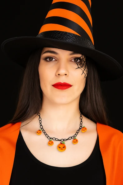 Halloween Cadılar Bayr Korkunç Kolye Balkabağı 50c ürün görseli 1