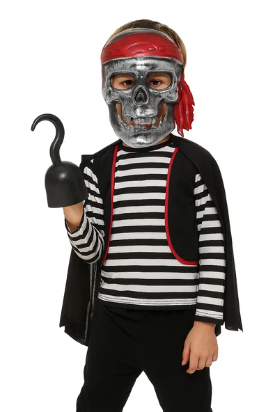 Halloween Cadılar Bayramı Maske Kuru Kafa Korsan Bandanalı Korku Maskesi ürün görseli 1