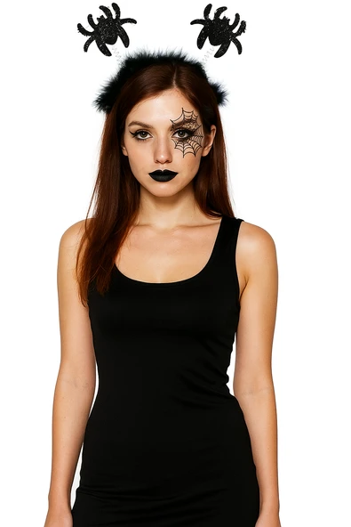 Halloween Taç Örümcek Simli 2 Li - Resim 3