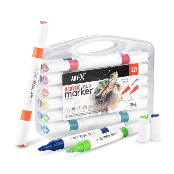 Rich Art-X Acrylıc Marker Duo 12 Li Set 18057 ürün görseli 1