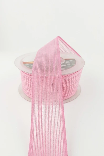 Kurdela jüt Kanavice 3cm PEMBE 10mt. - Resim 3
