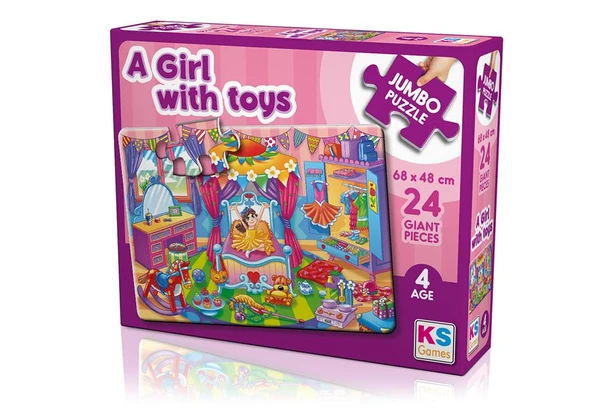 Ks Puzzle A Girl With Toys Jumbo Puzzle31010 ürün görseli 1