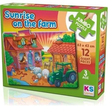 Sunrise On The Farm Jumbo Puzzle - Okul Öncesi Eğitici Yapboz ürün görseli 1