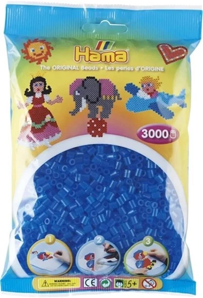 Hama Midi Boncuk 3.000'lik - Şeffaf Mavi ürün görseli 1