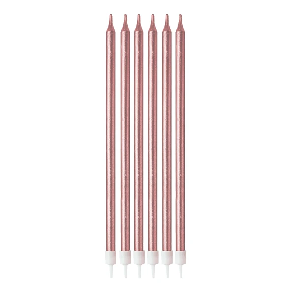 Mum 18 CM 6 lı Metalik rosegold bronz ürün görseli 1