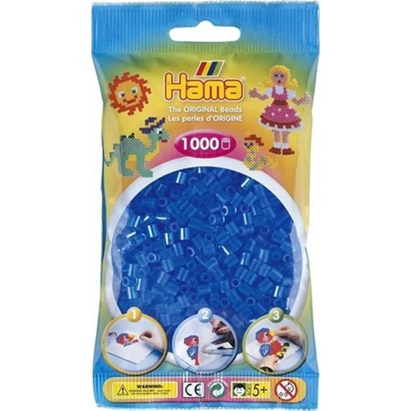 Hama Midi Boncuk 1.000'lik - Şeffaf Mavi ürün görseli 1