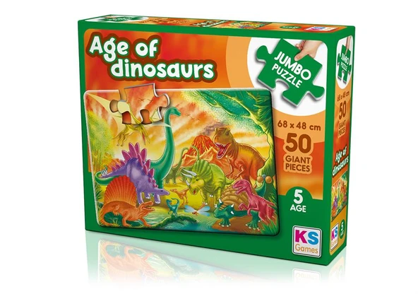 Age Of Dinosaurs Jumbo Puzzle - Okul Öncesi Eğitici Yapboz ürün görseli 1