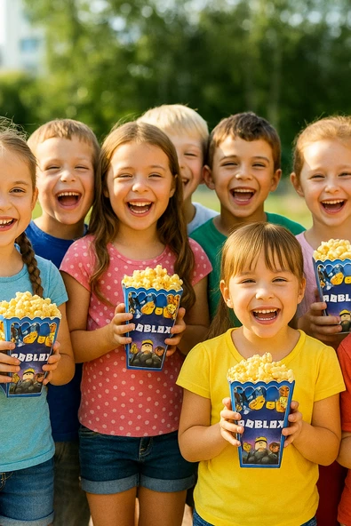 Mısır kutusu Pop corn 8 li ROBLOX Temalı Doğum Günü Parti malzemesi ürün görseli 1