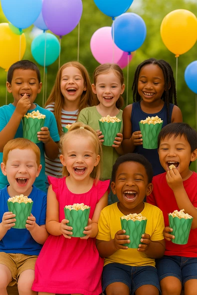 Mısır Kutusu Pop Corn Kutusu Dalgalı Yeşil Desenli / 8 Parça ürün görseli 1