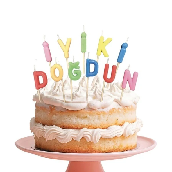 Mum PASTEL İYİKİDOĞDUN HARF SET 11prç rengarenk ürün görseli 1