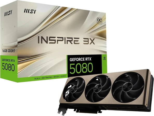 Msi GeForce RTX5080 16G INSPIRE 3X OC 16GB GDDR7, DPx3, HDMIx1, DLSS 4 Ekran Kartı ürün görseli 1