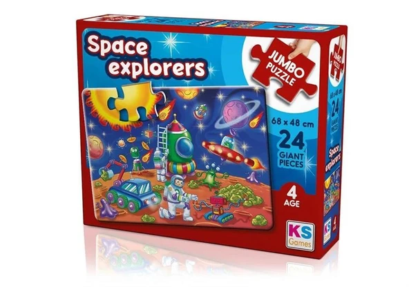 Space Explorers Jumbo Puzzle - Okul Öncesi Eğitici Yapboz ürün görseli 1