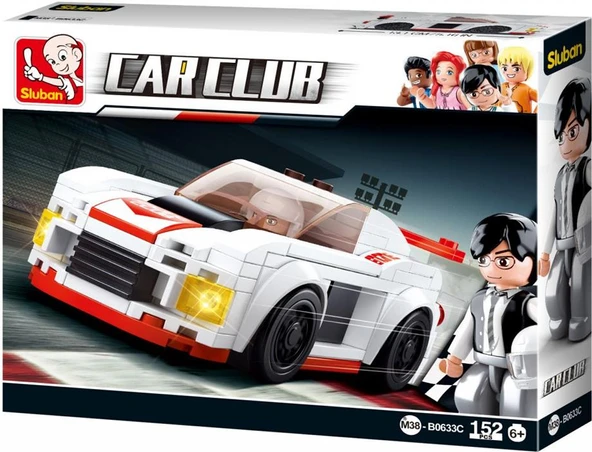 Lego 152 Parça Sluban Car Club Yarış Arabası Beyaz ürün görseli 1