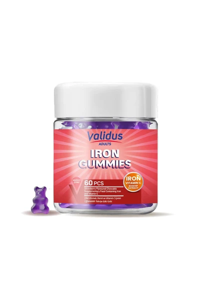 2 ADET Validus Iron Vitamin C Rosehip Extract 60 Gummies ürün görseli 1