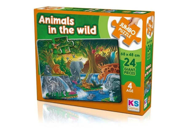 Animals In The Wild Jumbo Puzzle - Okul Öncesi Eğitici Yapboz ürün görseli 1