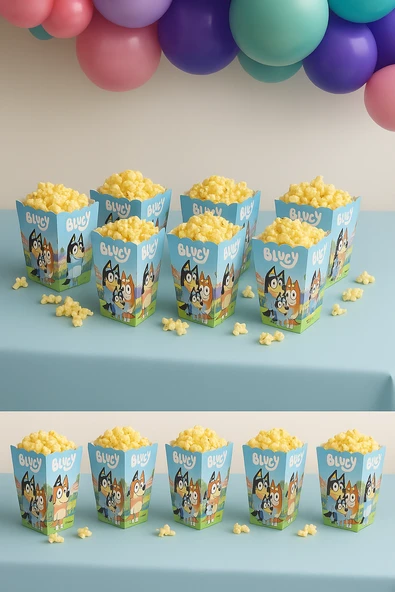 Mısır kutusu Pop corn 8 li BLUEY Temalı - Resim 7