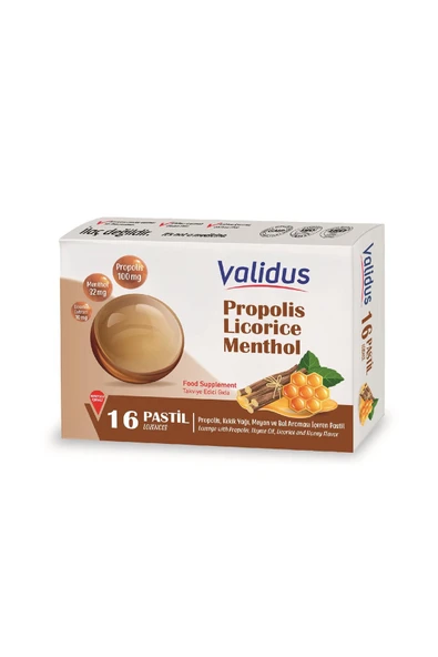 4 ADET Validus Propolis + Thyme Oil + Licoerice + Honey 16 Pastille ürün görseli 1