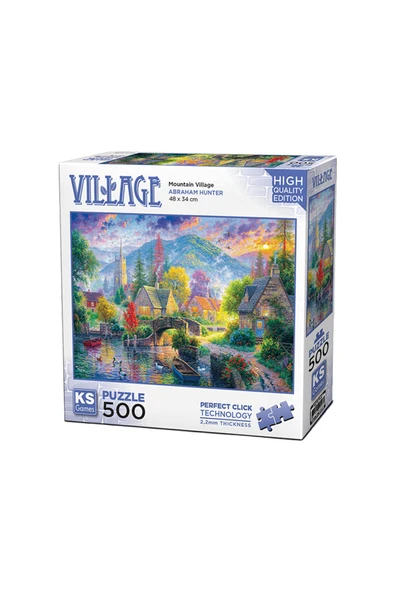 4 ADET KS Puzzle Dağ Kasabası 500 Parça ürün görseli 1