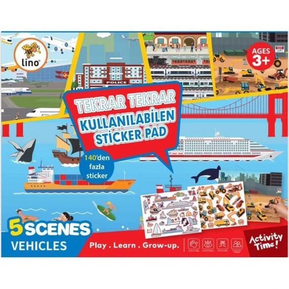Lino Tekrar Kullanılabilen Sticker Pad Taşıtlar ürün görseli 1