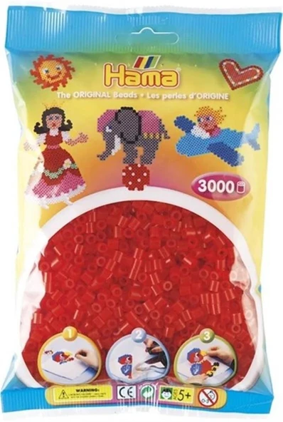 Hama Midi Boncuk 3.000'lik - Şeffaf Kırmızı ürün görseli 1