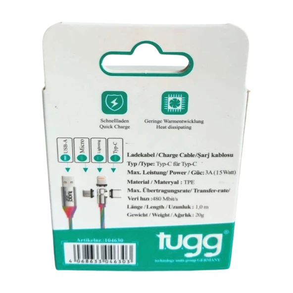 Tugg Germany Şarj Kab.104630 micr-typ-ıph-usb - Resim 2