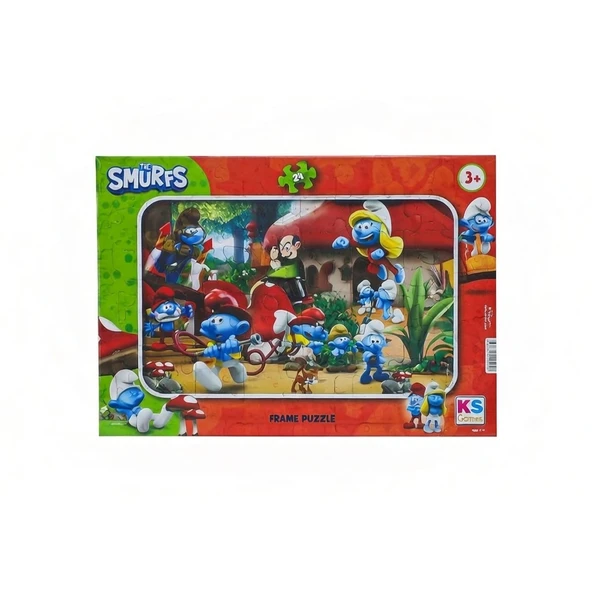 24 Parça Şirinler Frame Puzzle - Çocuklar İçin Eğitici Yapboz ürün görseli 1