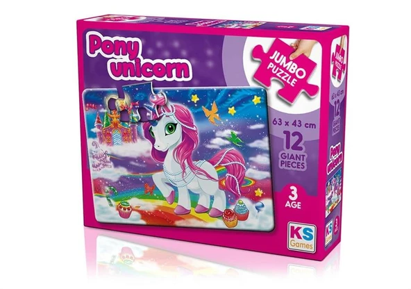 Pony Unicorn Jumbo Puzzle - Okul Öncesi Eğitici Yapboz ürün görseli 1