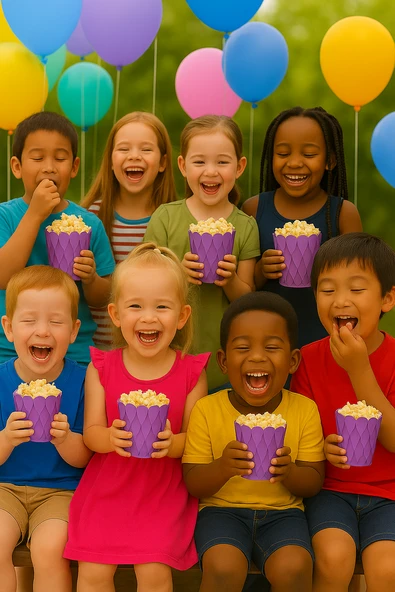 Mısır Kutusu Pop Corn Kutusu Dalgalı Mor Desenli / 8 Parça ürün görseli 1