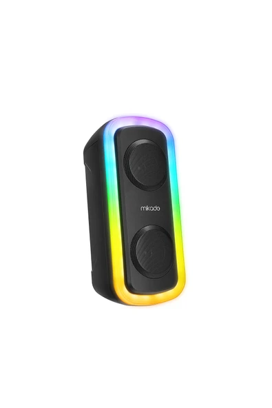 3 ADET Mikado MD-C18 Siyah 8W RGB Işıklı Taşınabilir Speaker Hoparlör ürün görseli 1