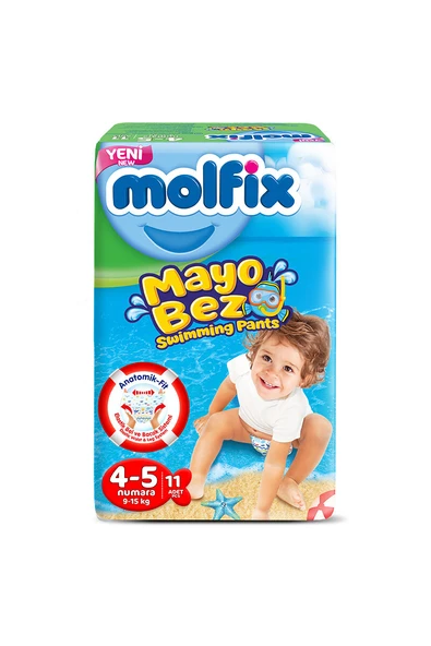 4 ADET Molfix Mayo Bez 4-5 Numara / 9-15 kg 11 Adet ürün görseli 1