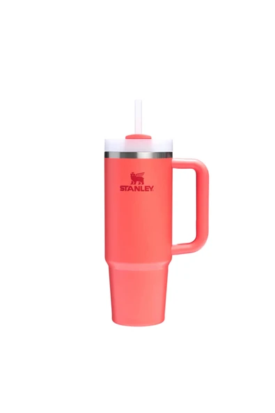 2 ADET Stanley Quencher H2.O FlowState Tumbler Pipetli Termos Hot Coral 0.89 Litre ürün görseli 1