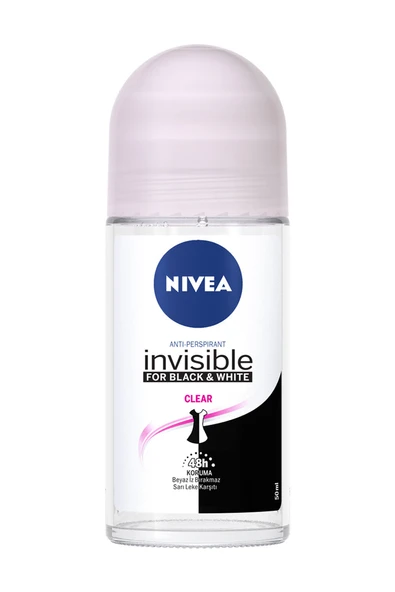 2 ADET Nivea Roll-On Invisible Black&White Clear 50 ml ürün görseli 1
