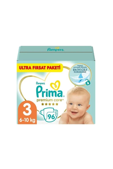 4 ADET Prima Bebek Bezi Premium Care Fırsat Paketi (3) 6-10 kg 96 Ped ürün görseli 1