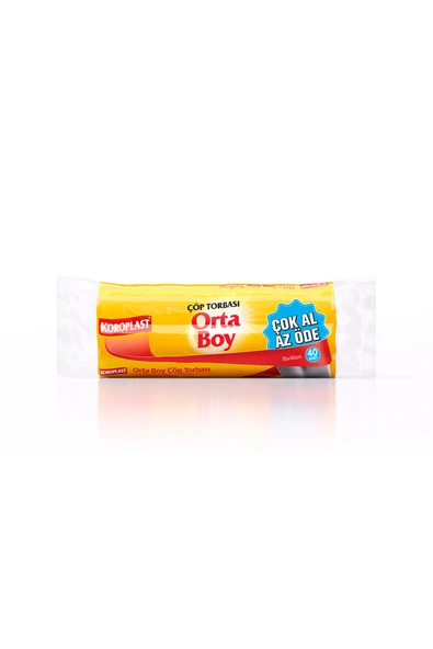 2 ADET Koroplast Orta Boy 40'lı Çöp Torbası 55 x 60 cm ürün görseli 1