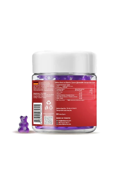 Validus Iron Vitamin C Rosehip Extract 60 Gummies - Resim 2