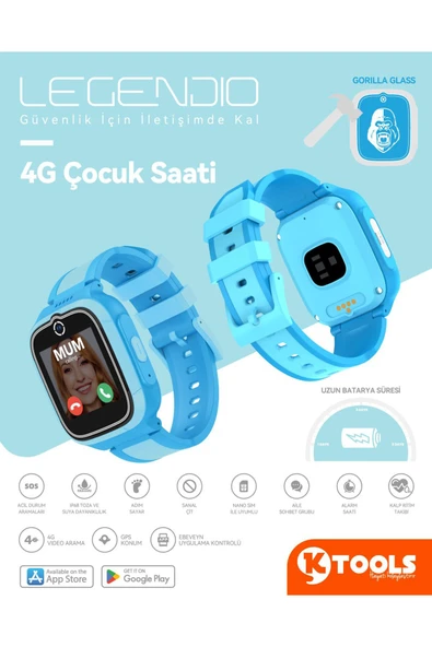 Ktools Legendio Mavi Akıllı Çocuk Saati ürün görseli 1