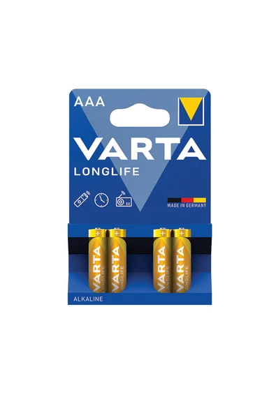 4 ADET Varta Longlife 4'Lü İnce Alkalin Pil ürün görseli 1