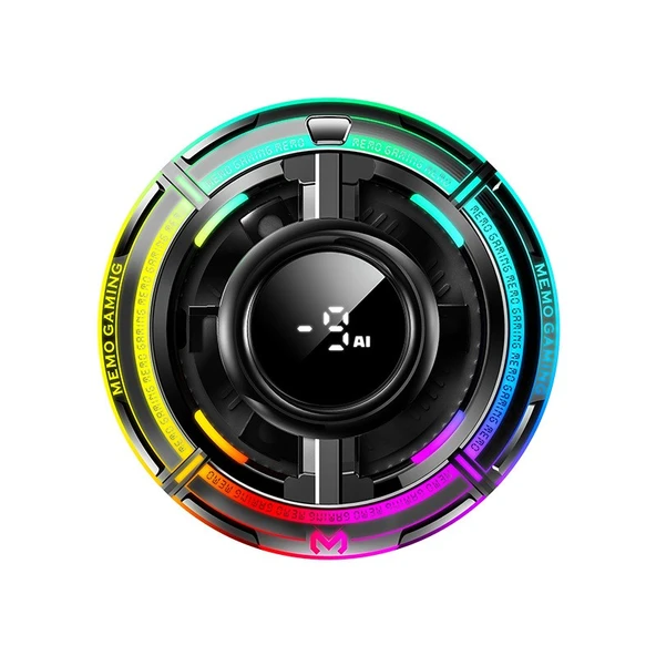 HADRON CX15 Manyetik Telefon Soğutucu Fan 15W RGB Isı Göstergeli Siyah ürün görseli 1