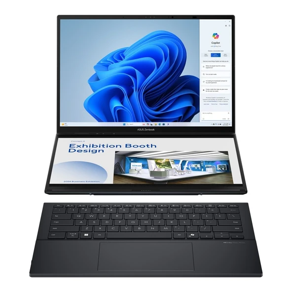 Asus Zenbook Duo UX8406CA-PZ133W Intel Core Ultra 9 285H 32GB 2tb SSD Windows 11 Home 14" OLED Taşınabilir Bilgisayar ürün görseli 1