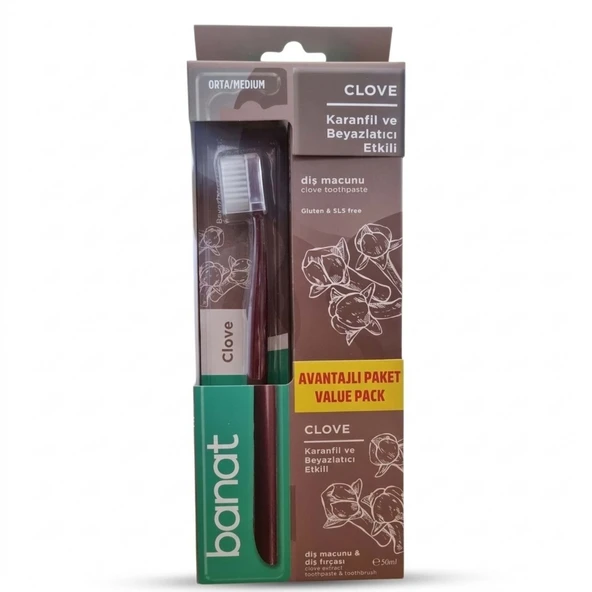 2 ADET Banat Clove Set Diş Fırçası + Diş Macunu 50 ml ürün görseli 1