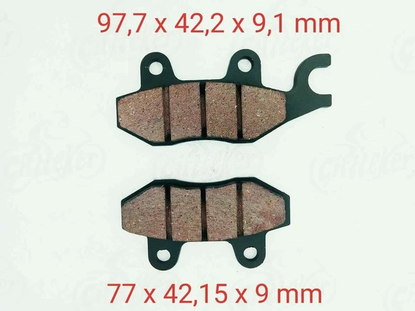 Mondial 100Kh Delta Ön Fren Disk Balatası 9 Mm Çengelli Fa197 ürün görseli 1