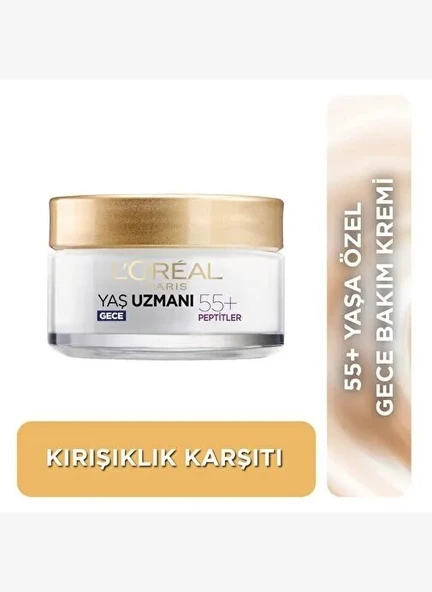 3 ADET L'Oréal Paris Yaş Uzmanı +50 Yenileyici Gece Kremi 50 ml ürün görseli 1