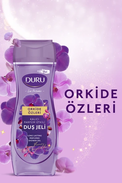 4 ADET   Duru Perfume Orkide 450 ml Duş Jeli - Resim 2
