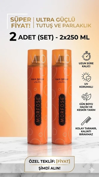 Morfoze Ultra Strong Saç Spreyi 2'li 250 ml ürün görseli 1