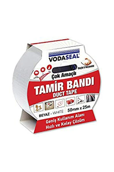 3 ADET  Vodaseal Ducttape Bandı Beyaz 50mmx25mt ürün görseli 1