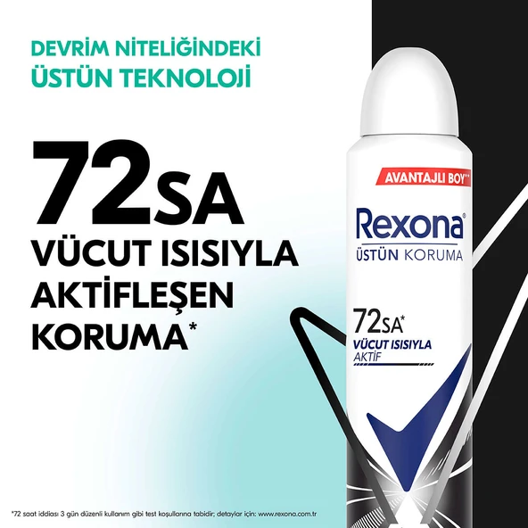 4 ADET   Rexona Black & White Deodorant 200 ml - Resim 2