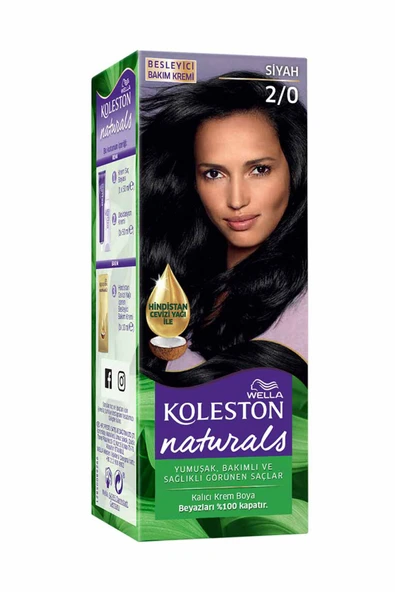 4 ADET   Koleston Naturals Saç Boyası Maxi Siyah 2/0 ürün görseli 1